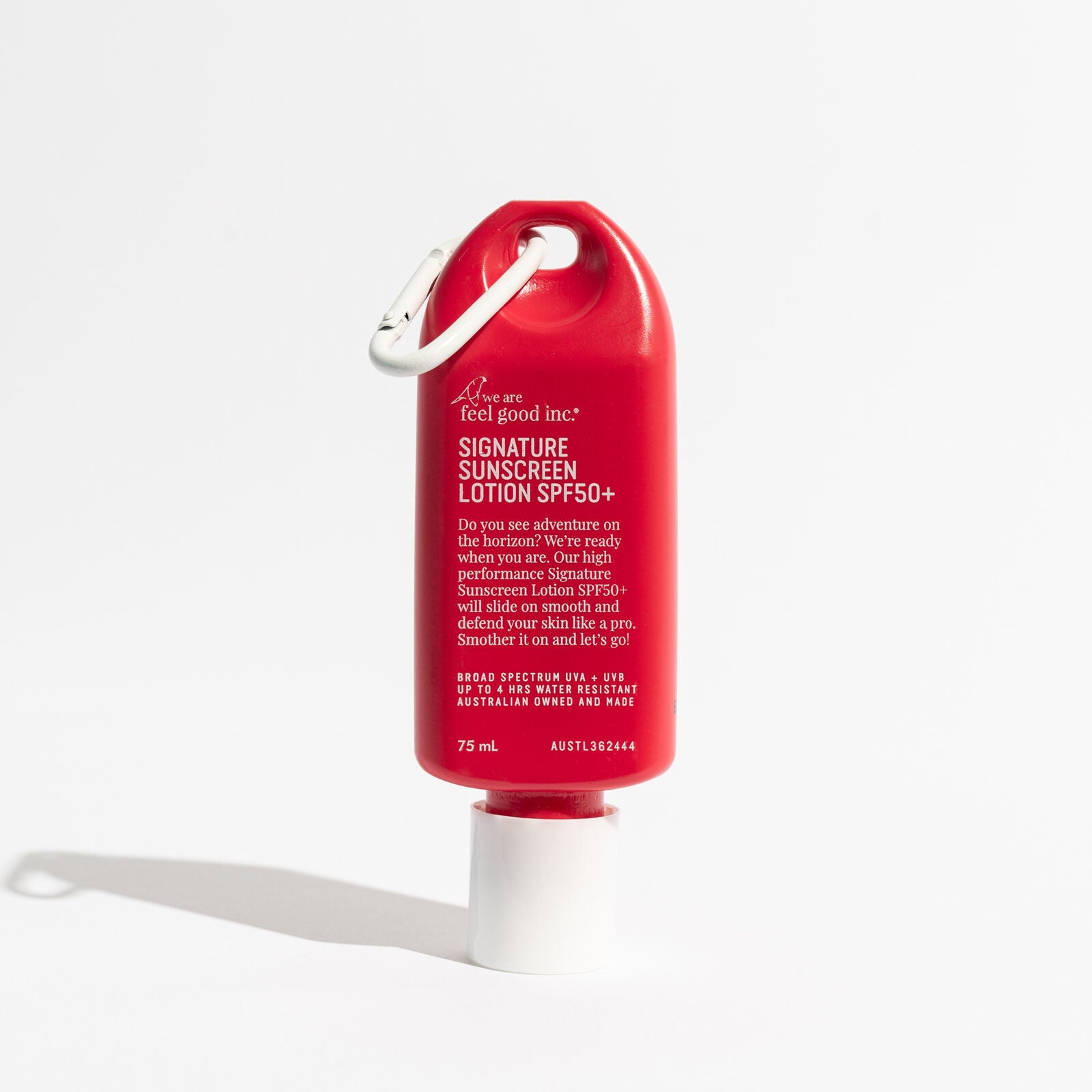 Our Signature Sunscreen SPF 50+ formula. Keeping your skin covered while you chase your adventures. Broad spectrum, non-greasy, and up to 4 hours water resistant to give you maximum coverage. Protect your skin every day and live the life you love! Suitable for all over, everyday use.
Does not contain PABA, parabens, oxybenzone or octinoxate.