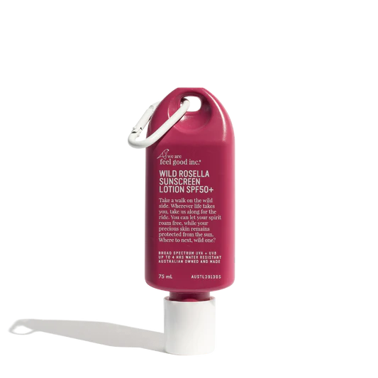 Meet your new favourite travel buddy! Our SPF50+ Sunscreen range is now available in a 75mL
travel size. The same high-quality sunscreen – made to go wherever you go.
Play in the sunshine with the reassurance of protection by your side. Lightweight with a
convenient carabiner clip, our little Travellers are the perfect companion for on-the-go
adventures.