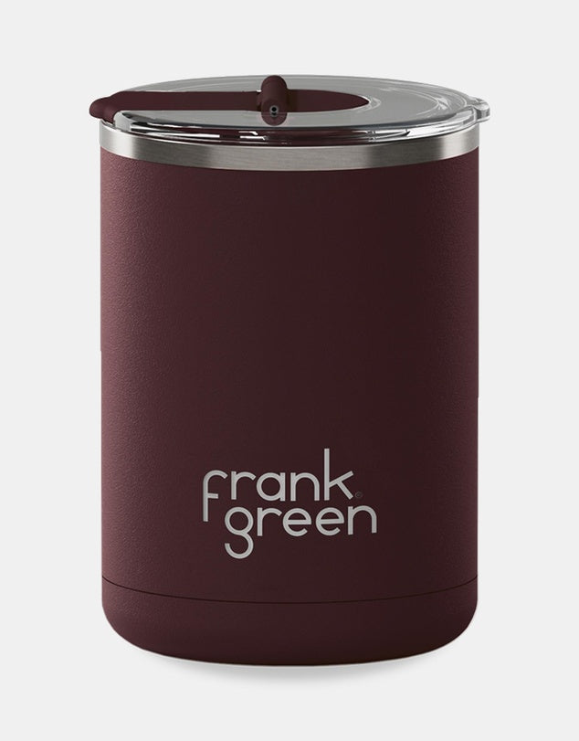 A Gift Set featuring two signature frank green products! Contains a 12oz/355ml Ceramic Reusable Cup with hinge lid and a 34oz/1,000ml Ceramic Reusable Bottle with flip lid.