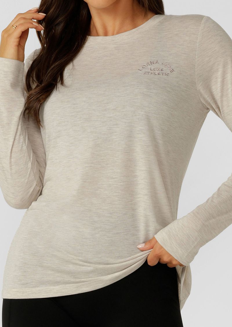 Lotus Long Sleeve Top - Oat Marl