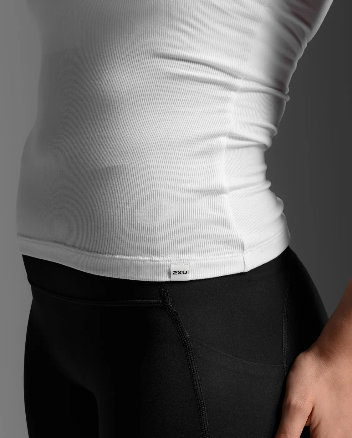 Fluid Ribbed Tank - White