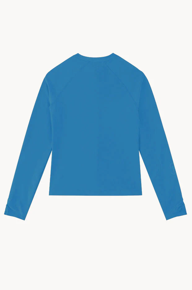 Seafolly Girls Essentials Zip Front Long Sleeve Rashie - Deep Water