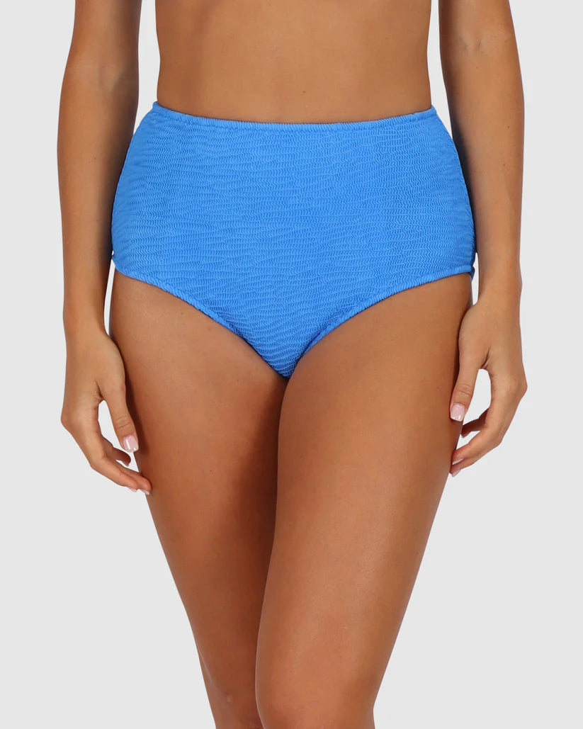 Baku's Ibiza's High Waist Bikini Bottom is a full coverage pant with tummy control. Our exciting new solid Ibiza, is a vibrant, dynamic and tactile textural fabrication from Italy. tummy control Fully lined Full coverage Fabric: 93% Polyamide / 7% Elastane Fabric: Made in Italy Made in Australia