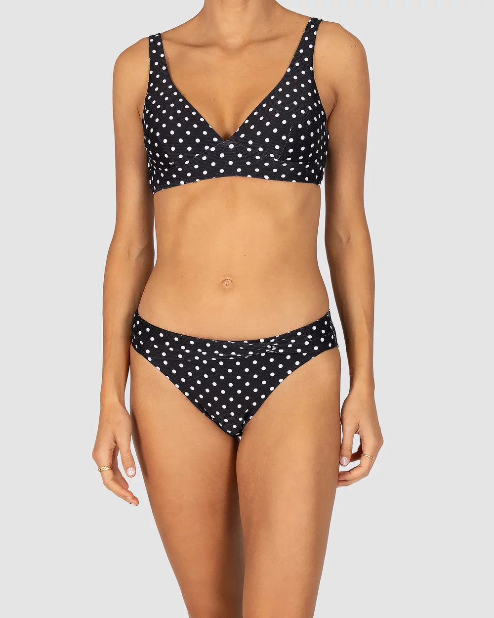 Parisian Summer Twist Band Regular Bikini Bottom - Black