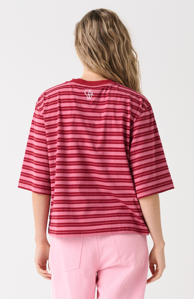 Hallie Tee - Boysenberry Stripe