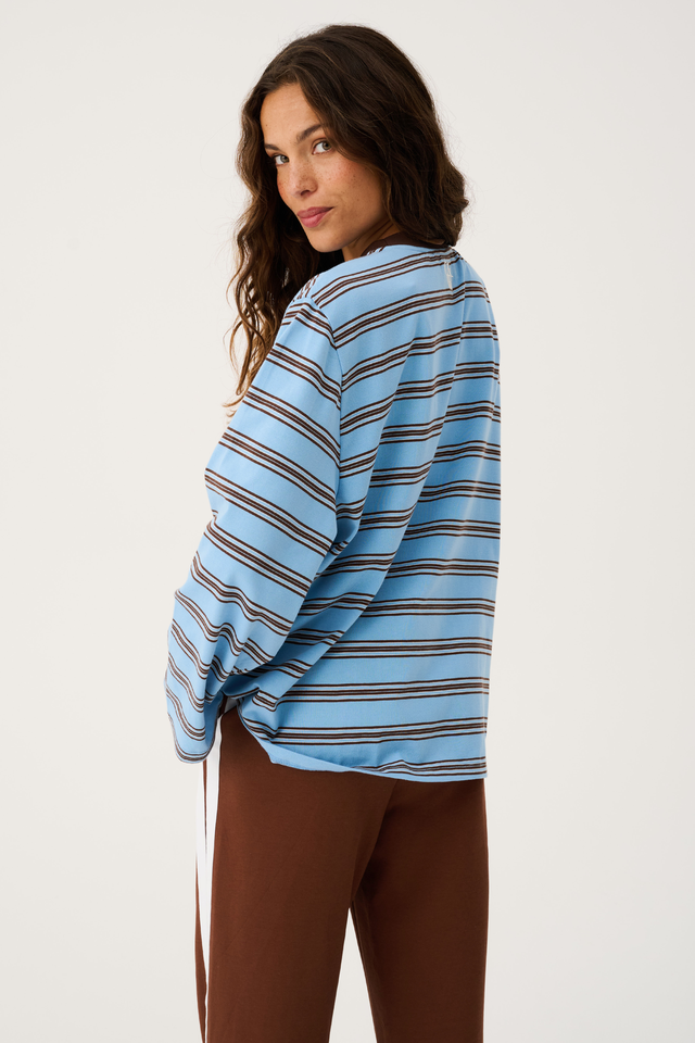 Harley Long Sleeve Top - Truffle / Ice Stripe