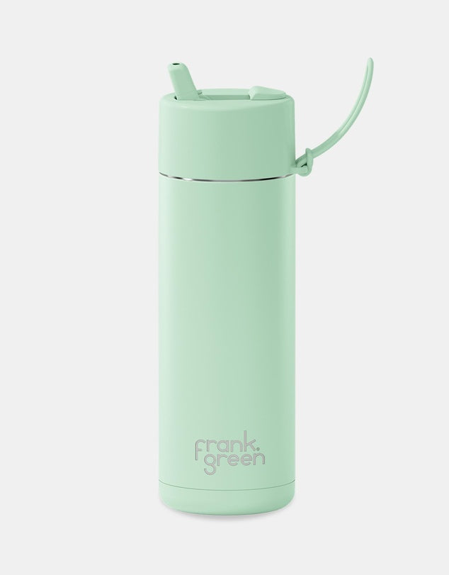 Frank Green Stainless Steel Ceramic Reusable Bottle - 595ml - Mint Gelato - Straw Lid