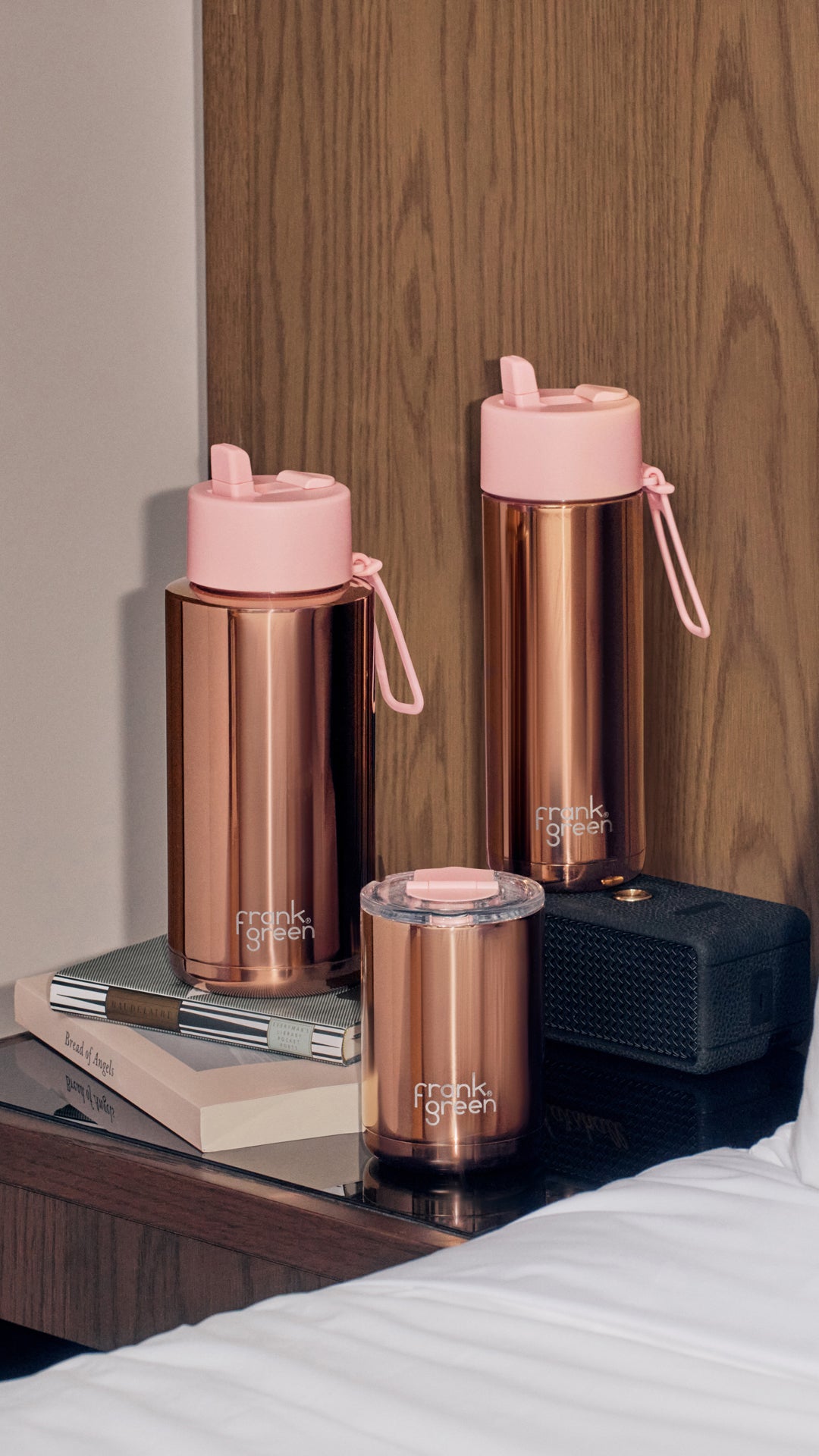 20oz Ceramic Reusable Bottle with Flip Straw Lid - Rose Gold