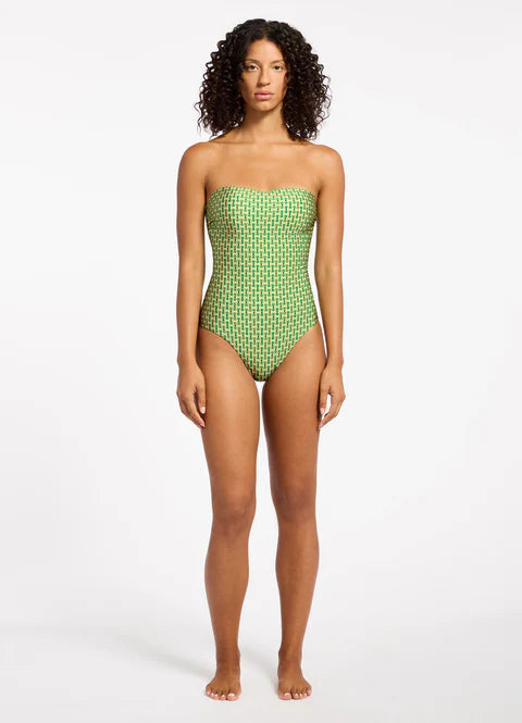 Mattala Geo Moulded Bandeau One Piece - Flora