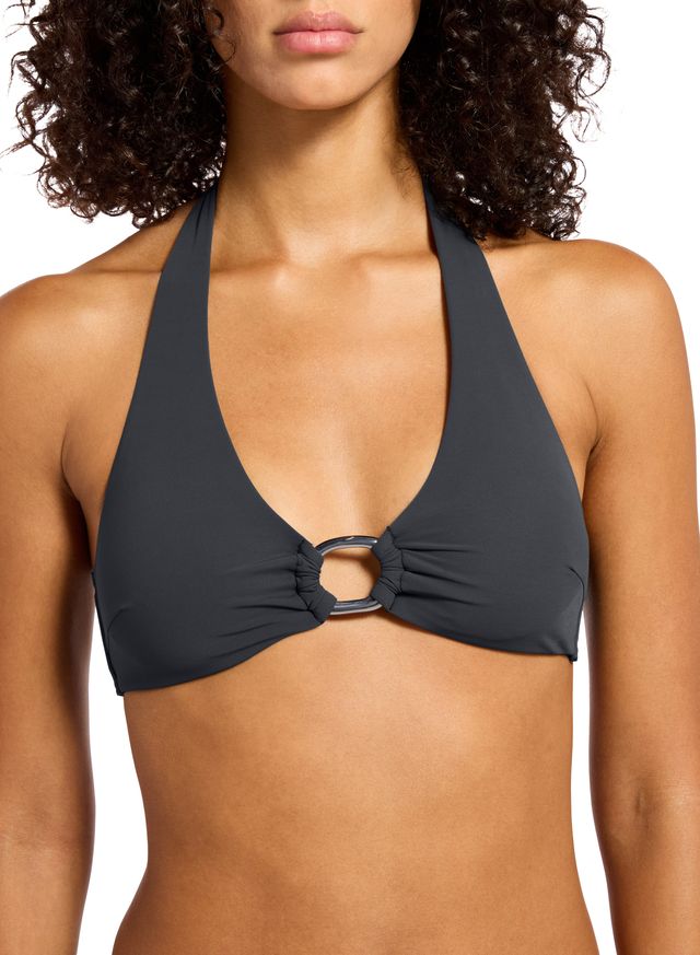 Jetset Lien Triangle Bikini Top - Charcoal