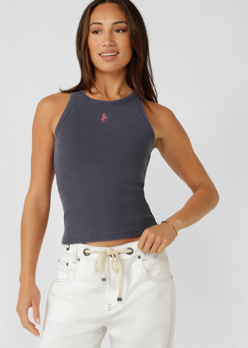 Wear Anywhere Wardrobe Essential
Premium Stretch Cotton Blend Rib Fabrication
Higher Neckline for Added Coverage
Vintage Wash Unique to Each Style
LJC Logo Print