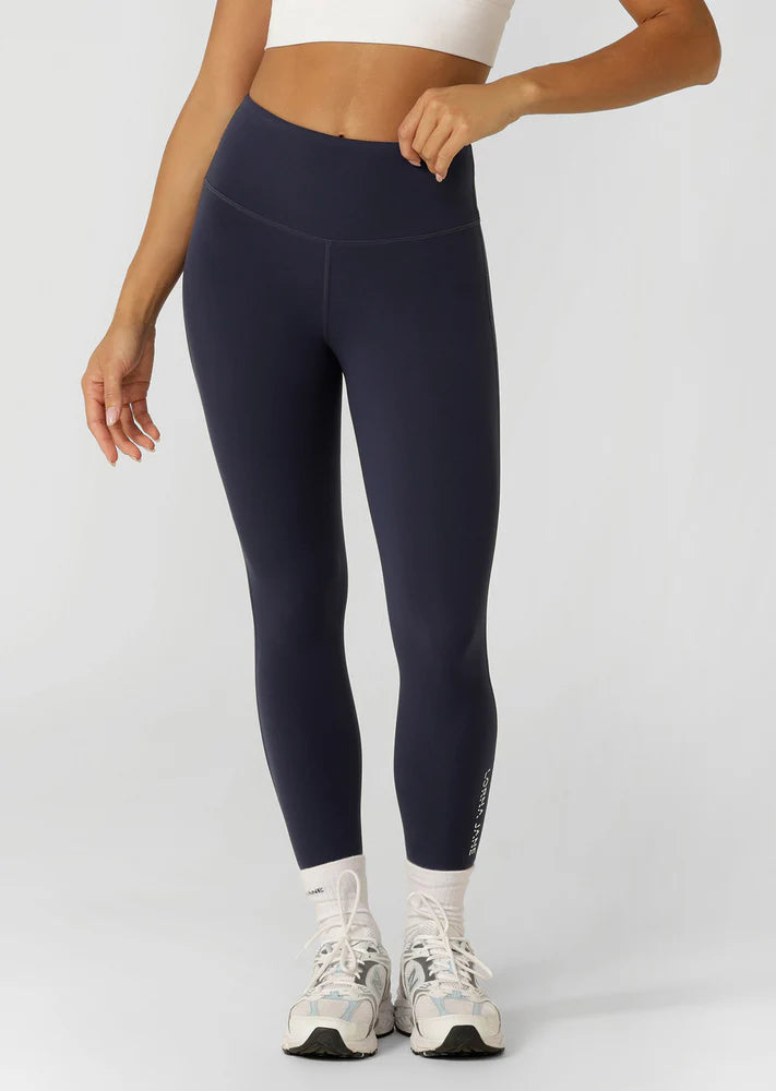 Lotus No Chafe Phone Pocket Ankle Biter Leggings - Dark Platinum Navy