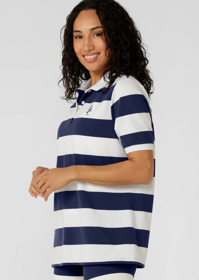 Marina Boyfriend Polo - Marine Blue Stripe