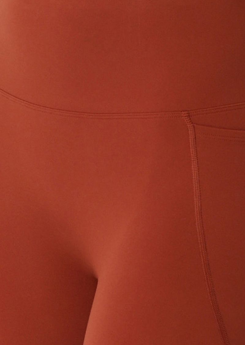 Amy No Ride Phone Pocket Ankle Biter Leggings - Dark Spice