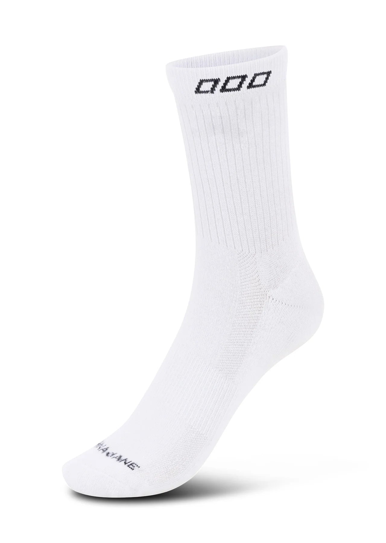LJ Quarter Crew Socks - White & Black