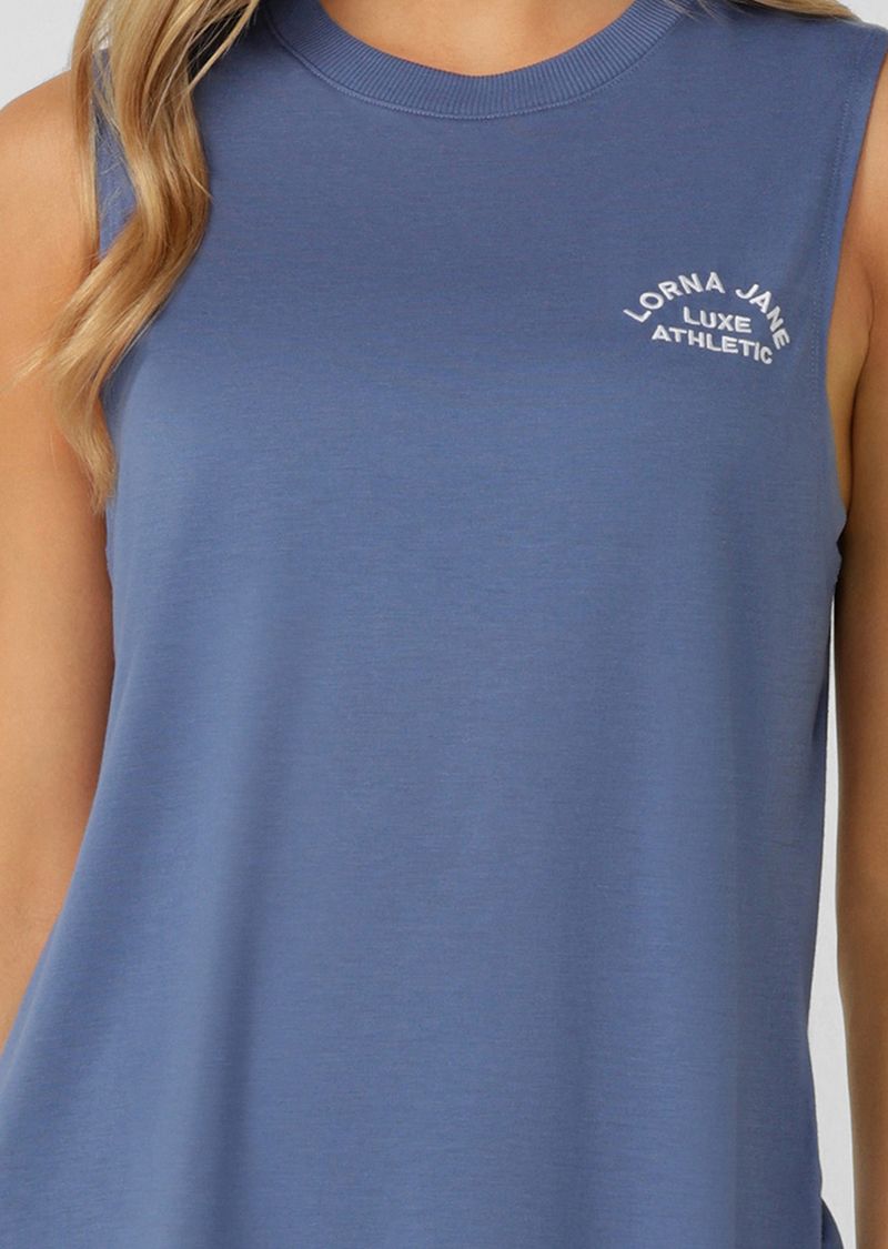 Lotus Muscle Tank - Misty Blue