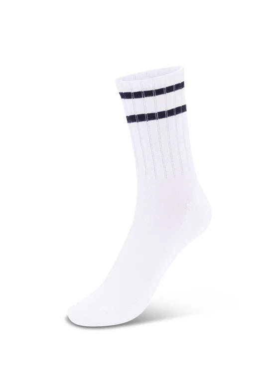 Sporty Crew Socks - White & Black