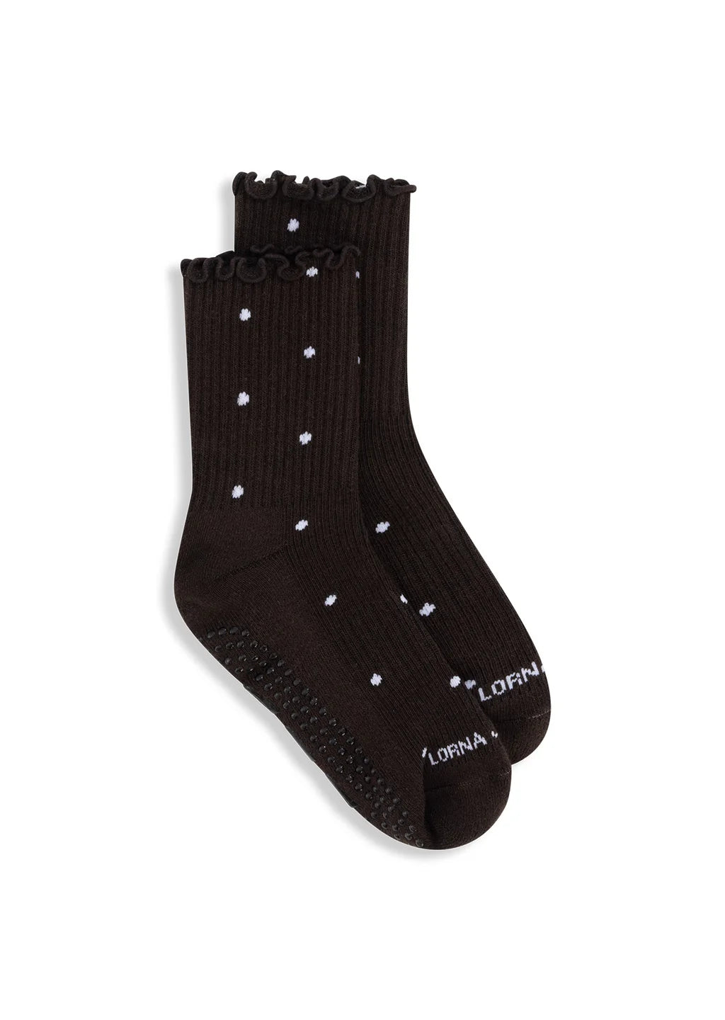 Sweet Spot Pilates Grip Crew Socks - Volcano Polka Dot