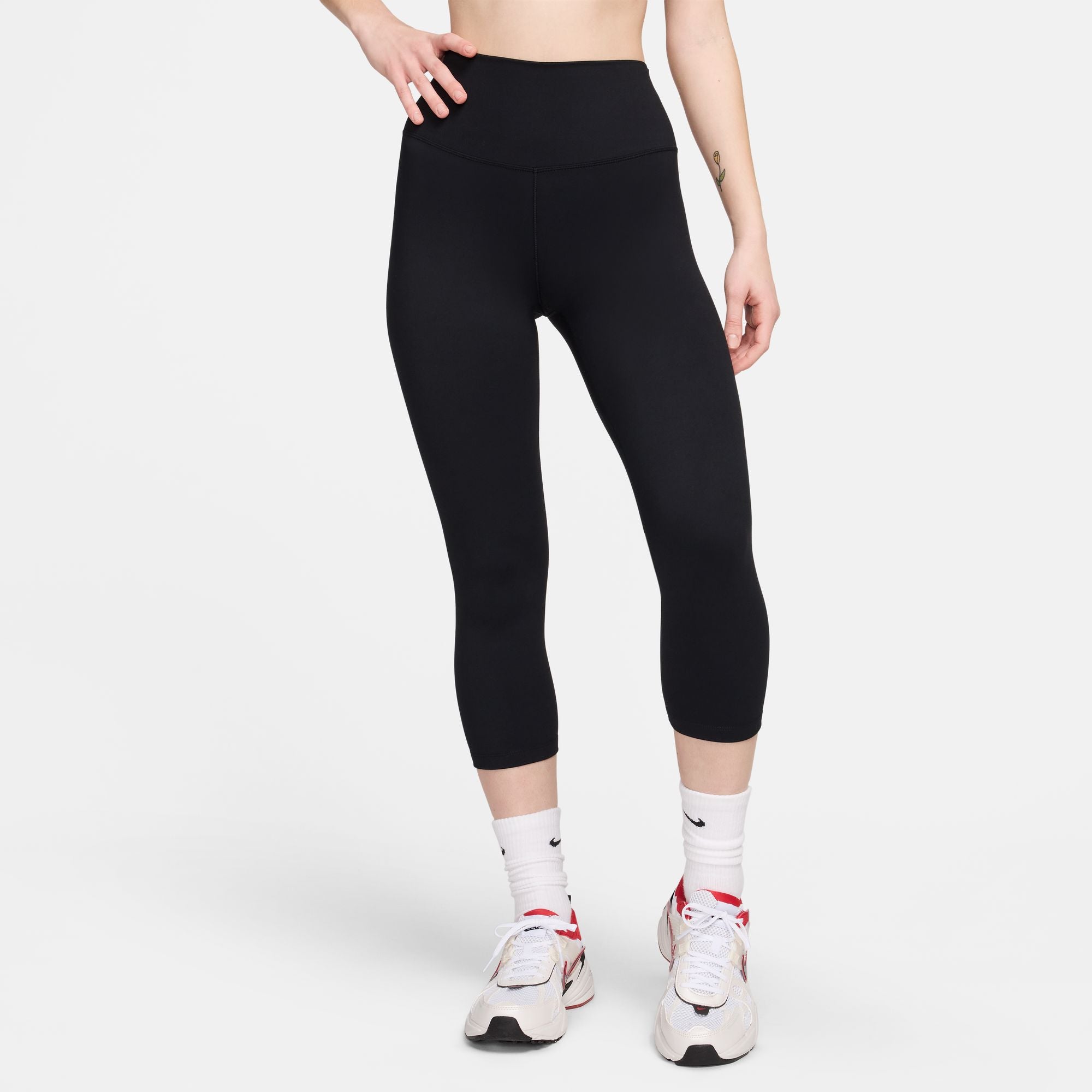 Nike One
Women's High-Waisted Crop Leggings
Up for a workout or down to chill, these leggings are the Ones that are ready for whatever you are. Their midweight, peachy-soft fabric stretches with your every move and dries quickly. Plus, a high waist is designed to meet your favorite cropped tops for a head-to-toe look that you can feel confident and comfortable in all day long.