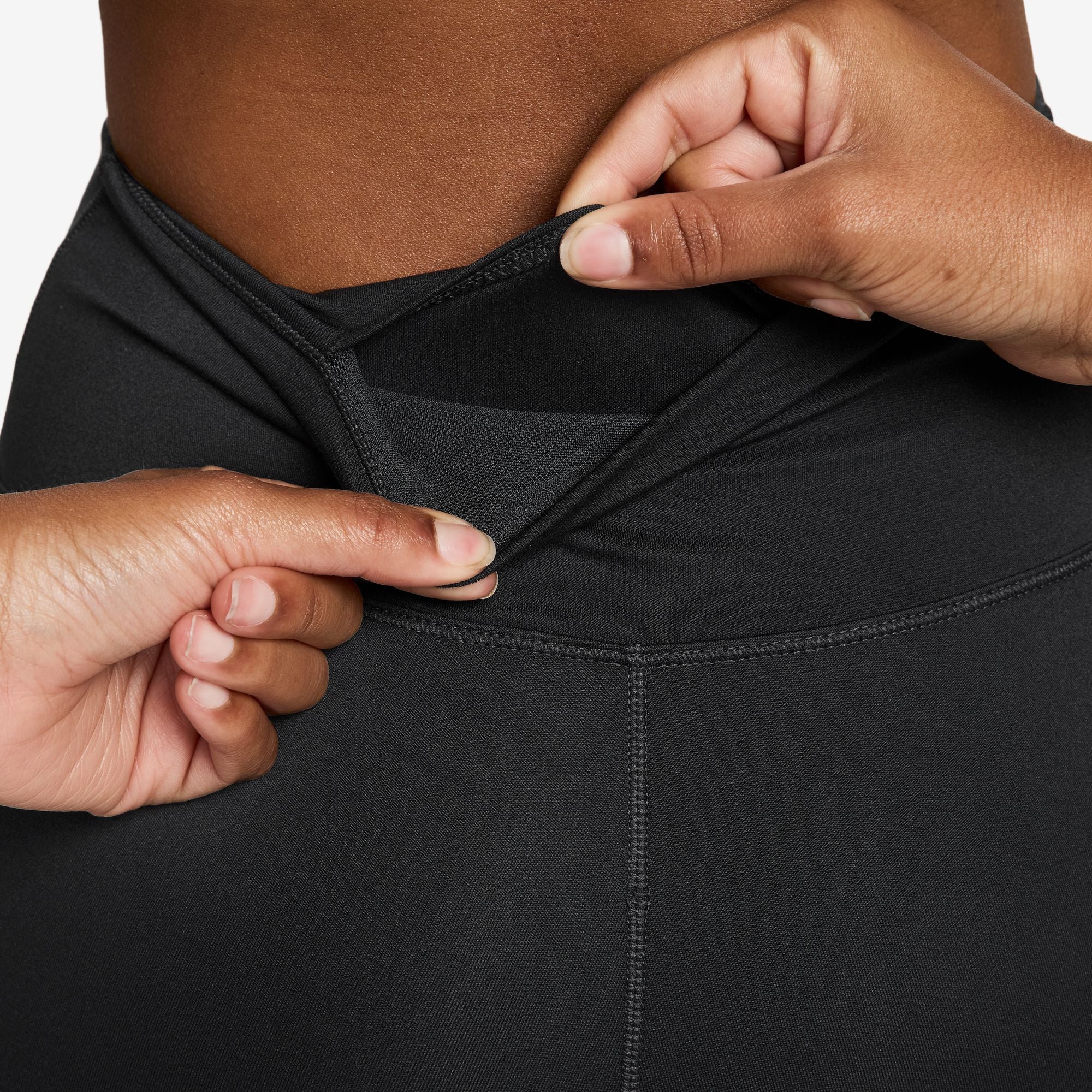 Nike One Seamless Front High-Waisted Full-Length Leggings - Black
