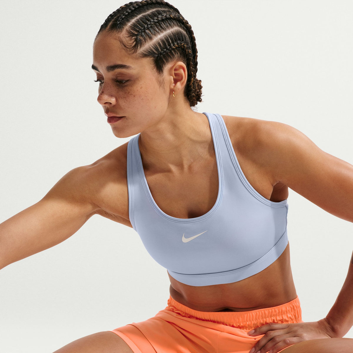 Great for training workouts and dance classes, medium support gives you a snug hold that helps keep everything in place. Plus, sweat-wicking, adaptive material quickly recovers its shape so you can stay comfortable throughout your workout.