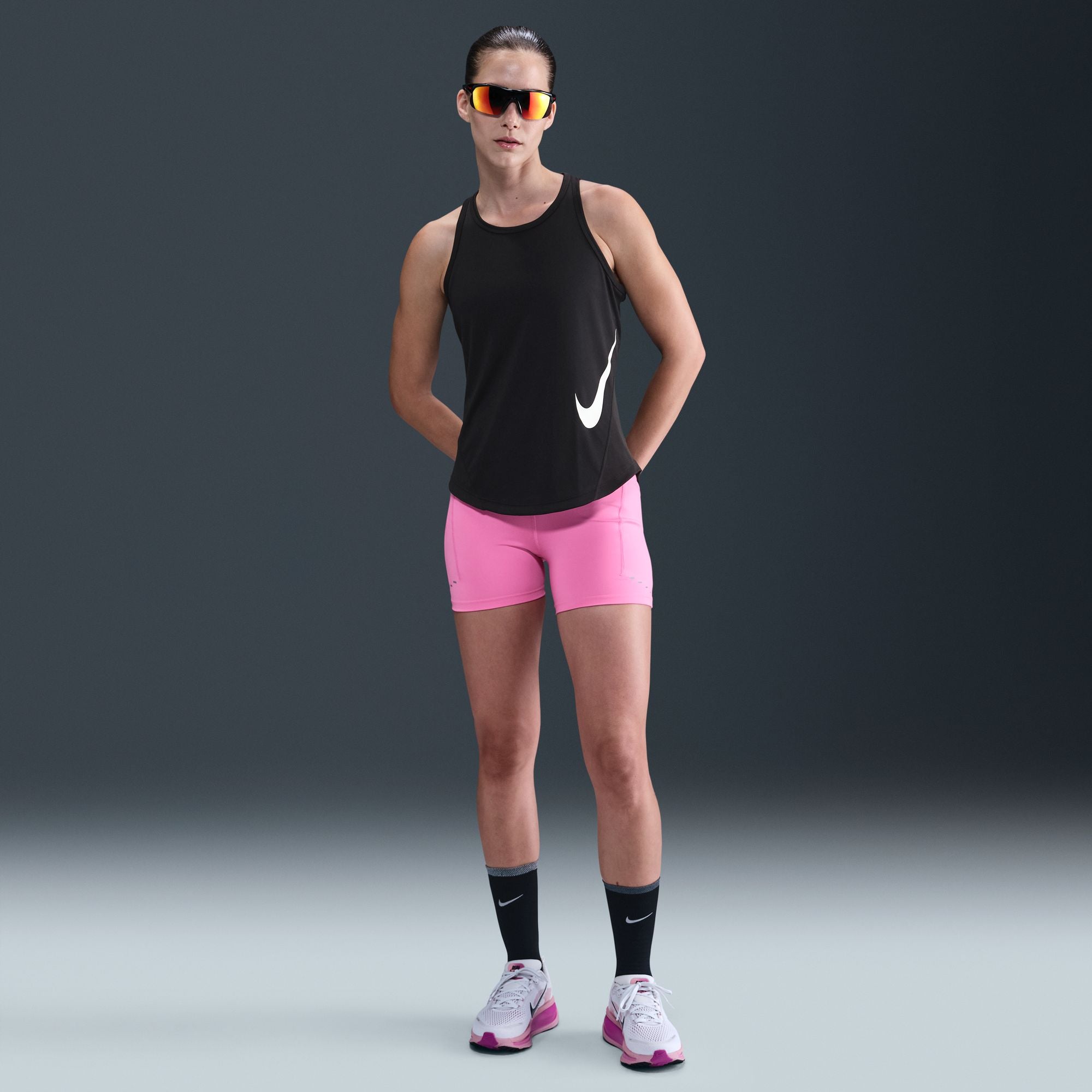 Nike Tempo Swoosh Run Women's Dri-FIT Running Tank Top - Black