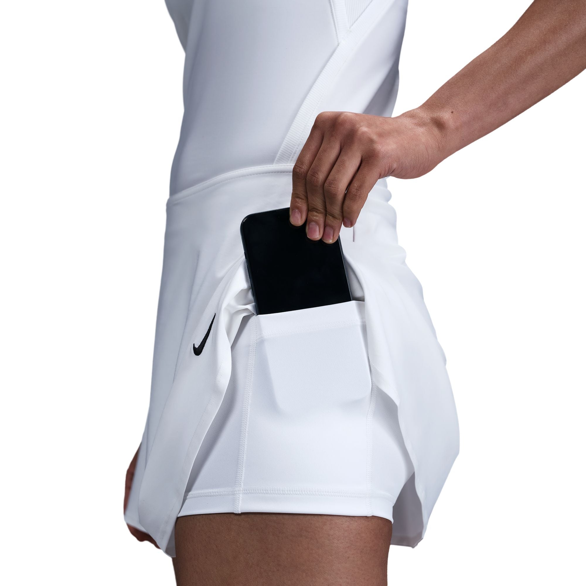 Dri-FIT Short Flouncy Tennis Skirt
Made with super-smooth, ultra-stretchy fabric that dries quickly, this flouncy skirt makes it easy to focus on your swing. Built-in shorts with pockets offer storage for your essentials