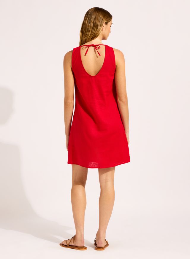 Palermo Keyhole Front Mini Dress - Cosmo Red
