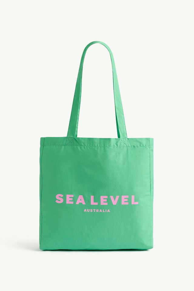 Logo Cotton Beach Tote - Kelly Green
