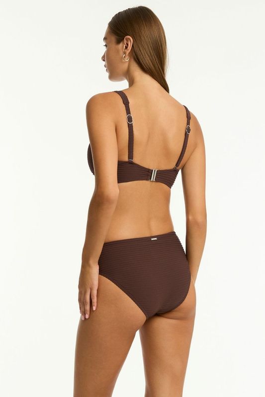 Spinnaker Cross Front Multifit Bra - Cocoa