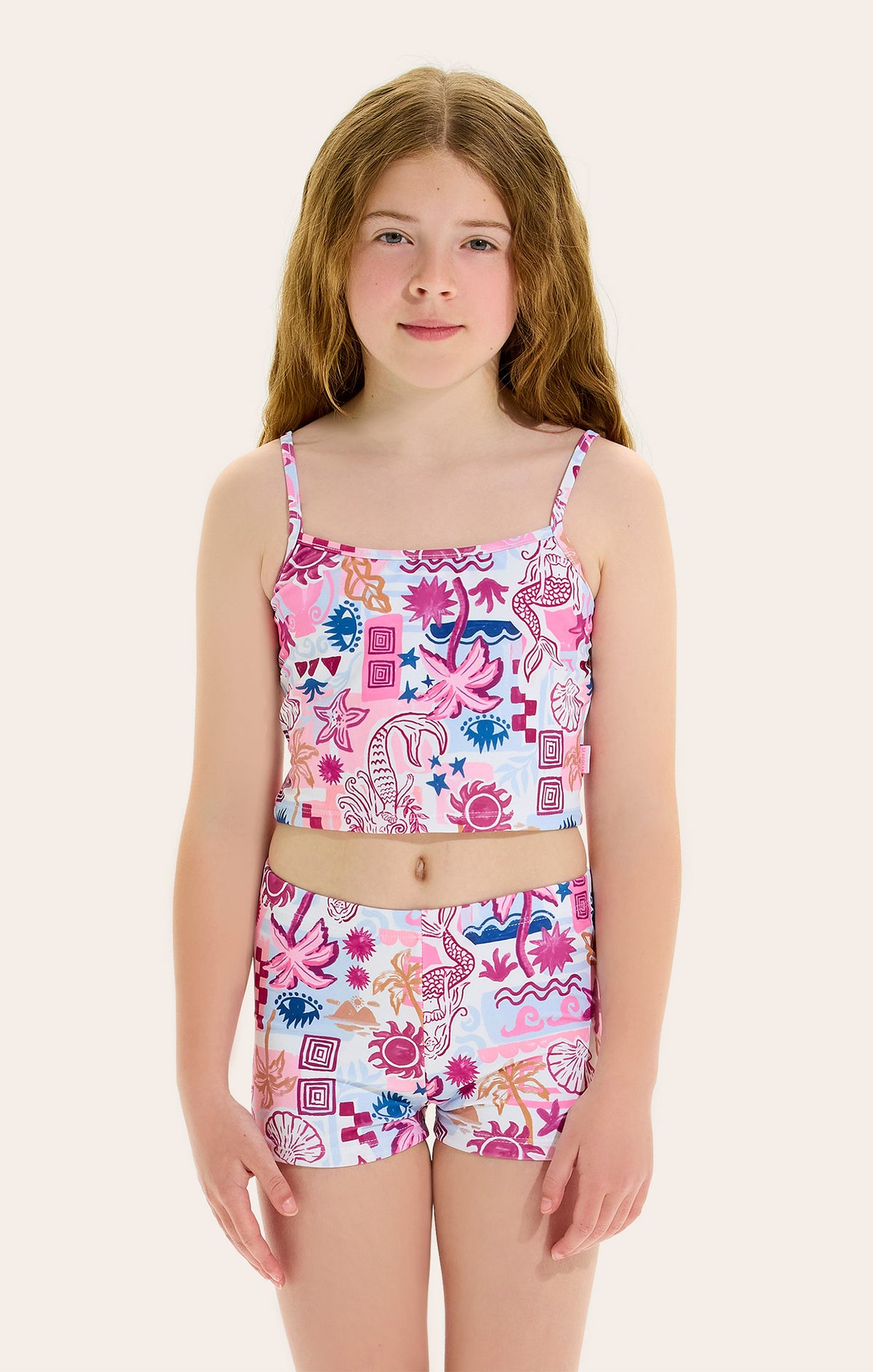 2 Piece Tankini Set
Fully lined
Adjustable shoulder straps with slider on Top
Fully lined boyleg brief
Colourful mermaid and tropical print