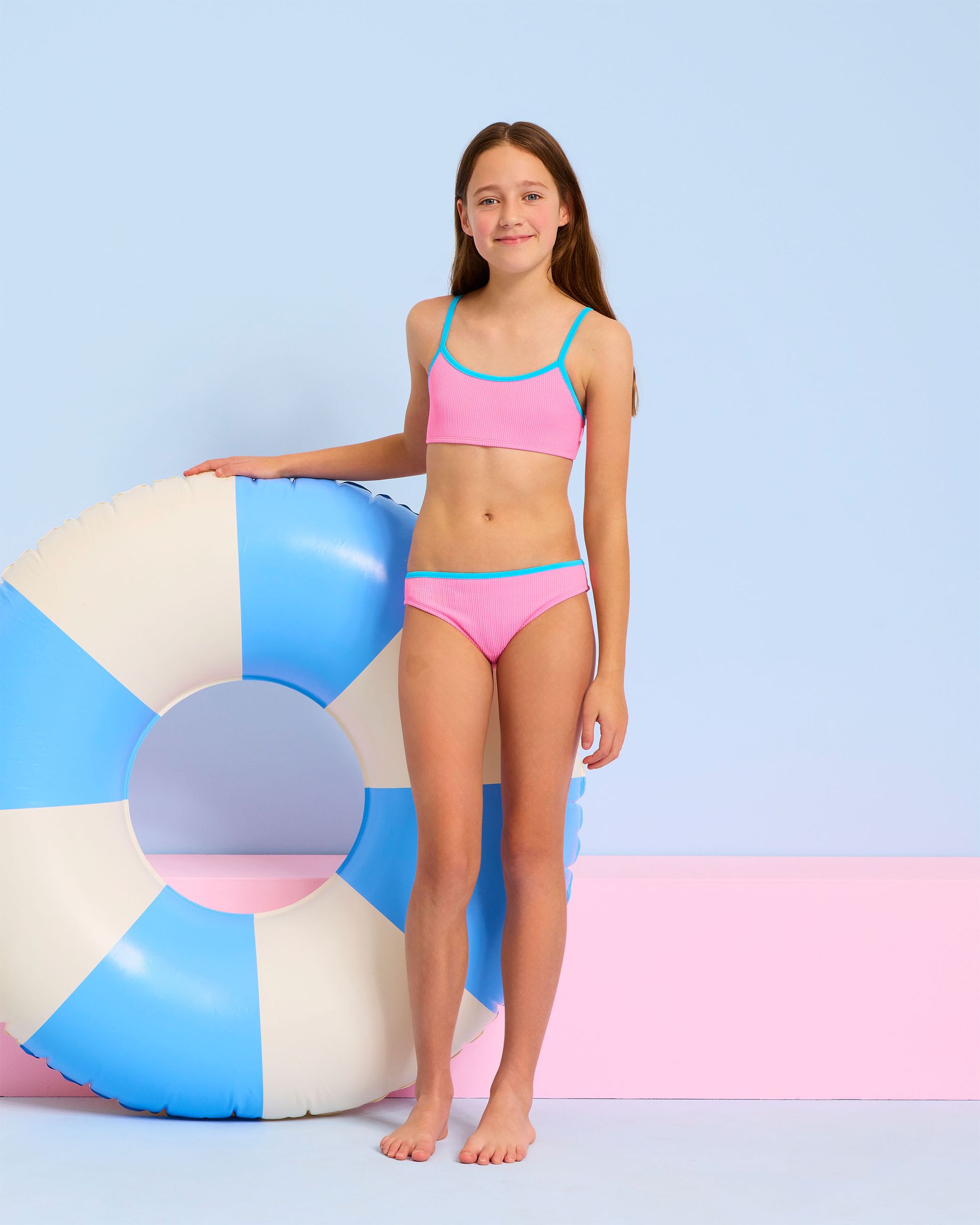 This is a set!
Crop style top
Contrast binding
Adjustable straps for a great fit
Matching hipster pant
Fully lined for modesty