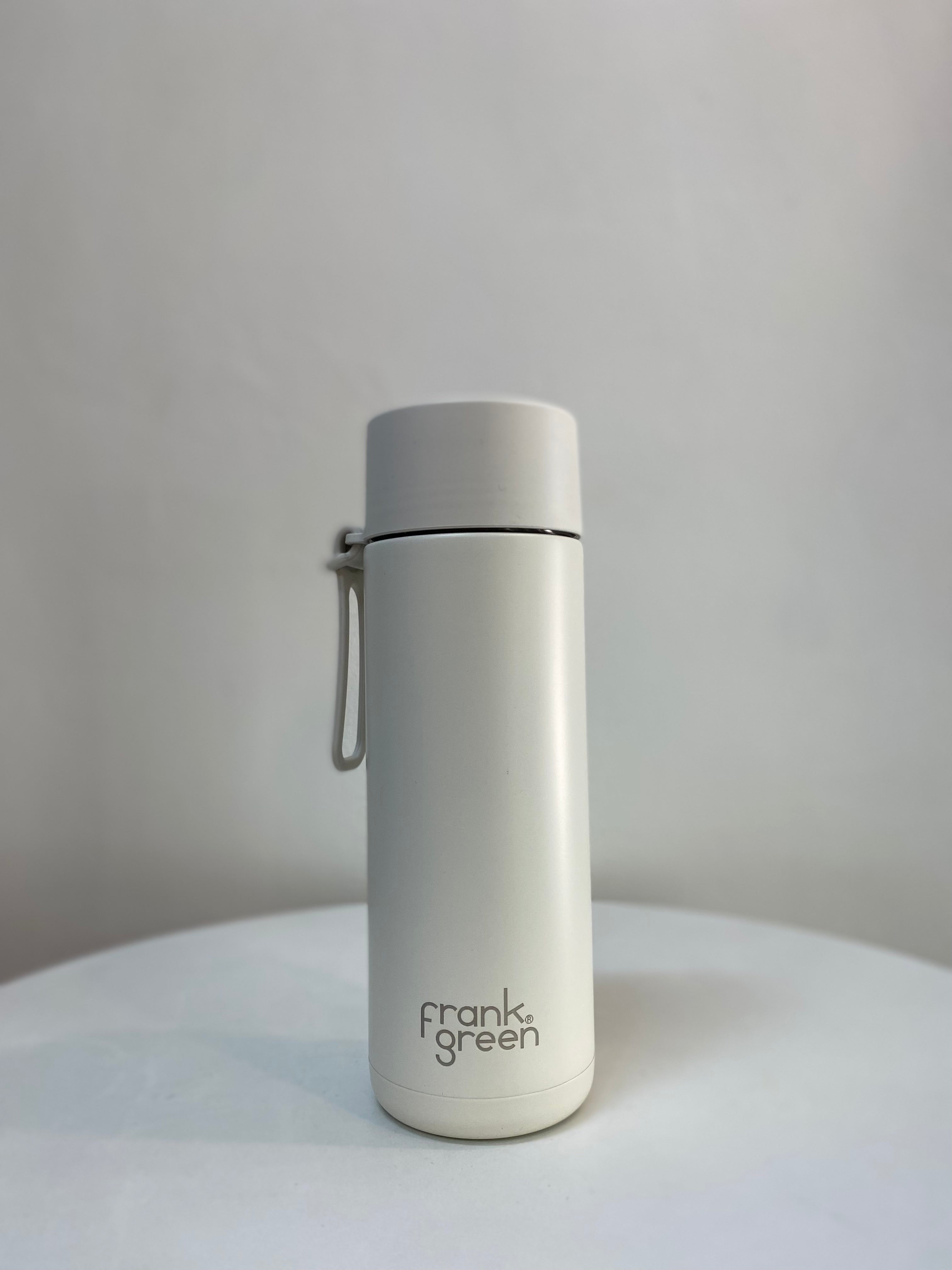 Frank Green Stainless Steel Ceramic Reusable Bottle - 595ml - Cloud - Straw Lid