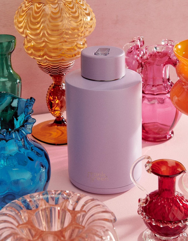 Frank Green Stainless Steel Ceramic Reusable Bottle with straw lid - 68oz / 2,000ml - Lilac Haze
