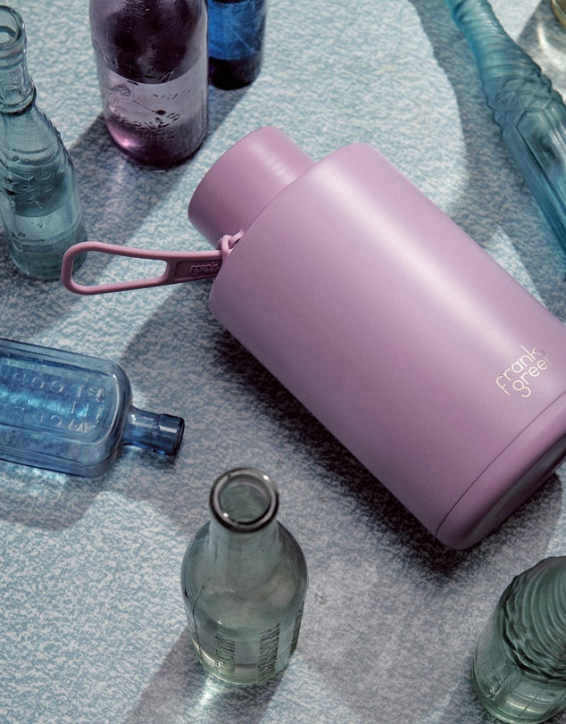 Frank Green Stainless Steel Ceramic Reusable Bottle with straw lid - 68oz / 2,000ml - Lilac Haze