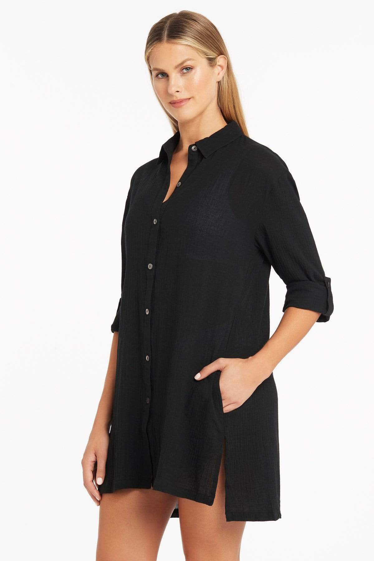 Beach Essentials Beach Shirt - Black