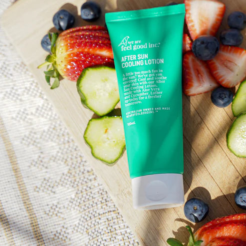 After Sun Cooling Lotion is the dream to your sunburn nightmare It’s perfect for those who have spent a little too much time in the sun and seeking a cooling aloe vera lotion.

Formulated with soothing ingredients like Cucumber and cooling Peppermint to help calm your burn