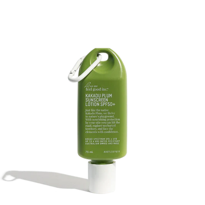 Meet your new favourite travel buddy! Our SPF50+ Sunscreen range is now available in a 75mL
travel size. The same high-quality sunscreen – made to go wherever you go.
Play in the sunshine with the reassurance of protection by your side. Lightweight with a
convenient carabiner clip, our little Travellers are the perfect companion for on-the-go
adventures.
