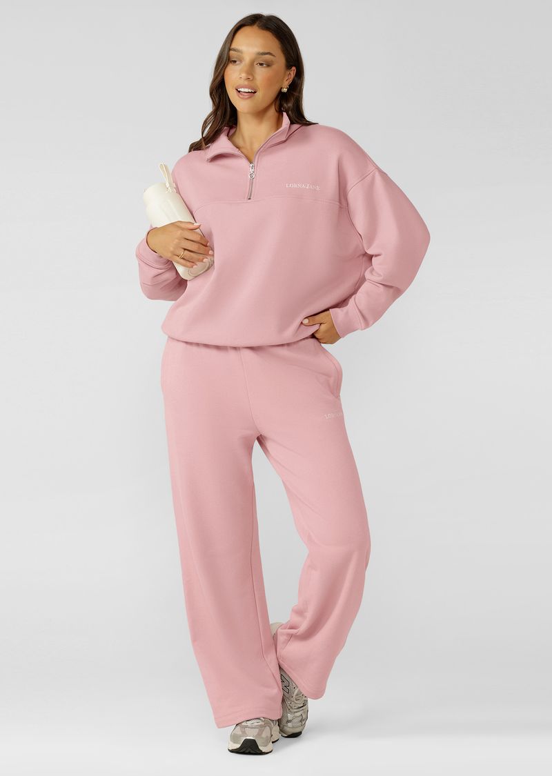 Streamline Quarter Zip Sweat  - Dusty Rose