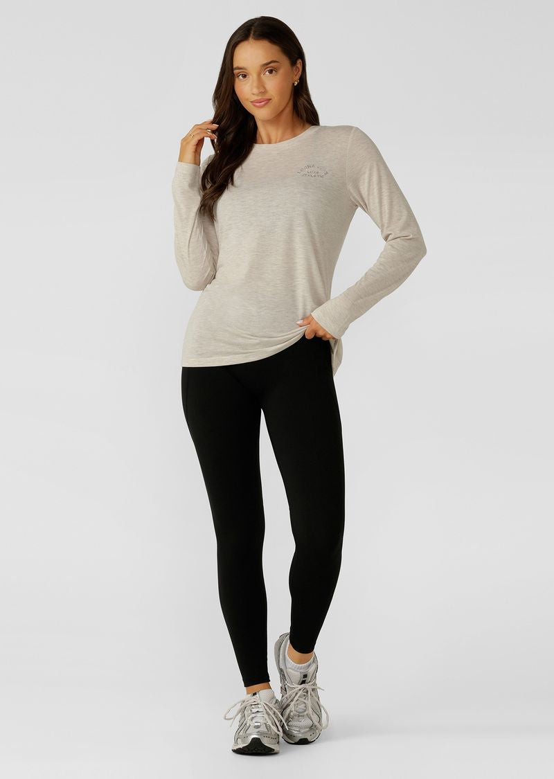Lotus Long Sleeve Top - Oat Marl