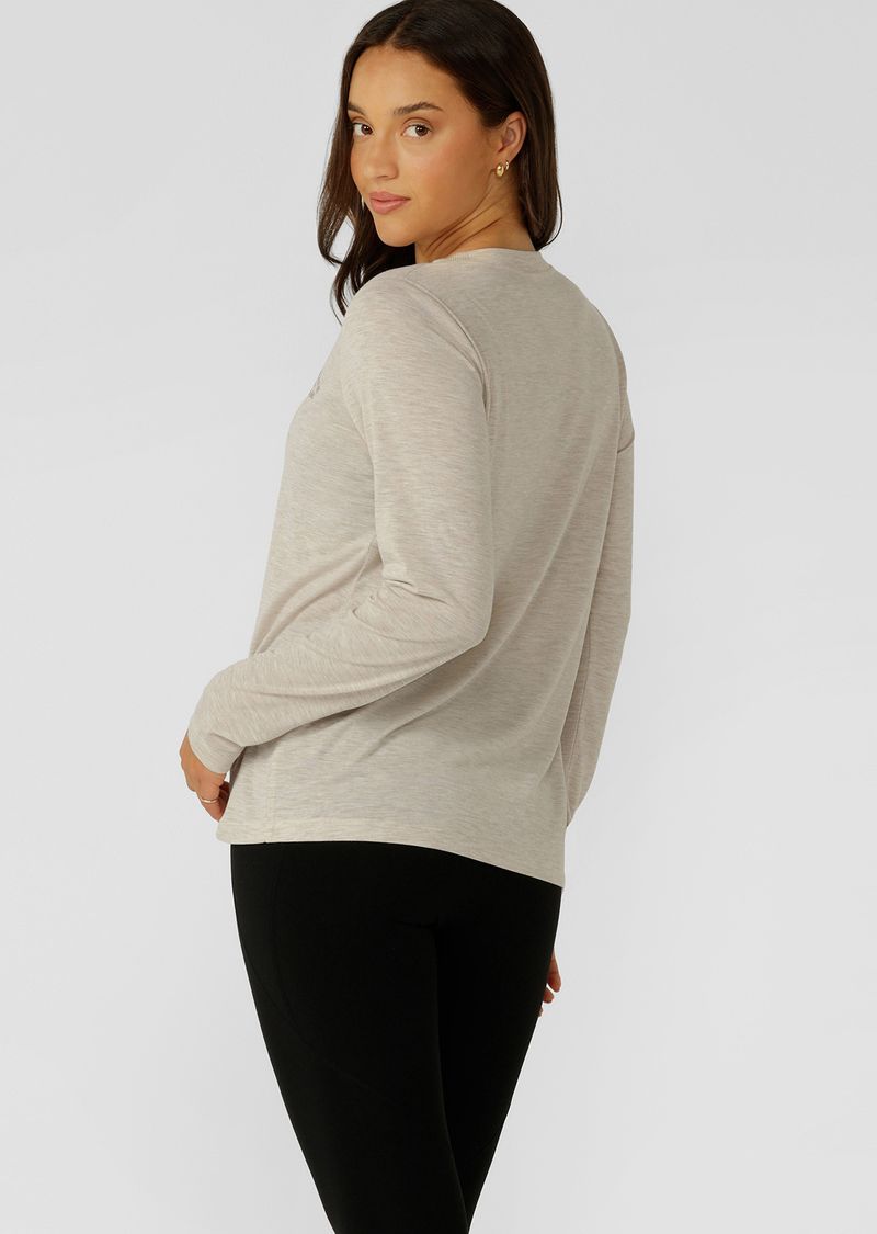Lotus Long Sleeve Top - Oat Marl