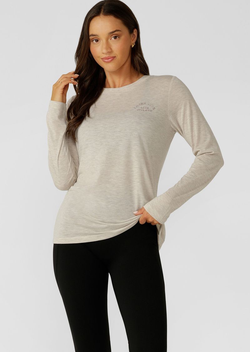 Lotus Long Sleeve Top - Oat Marl
