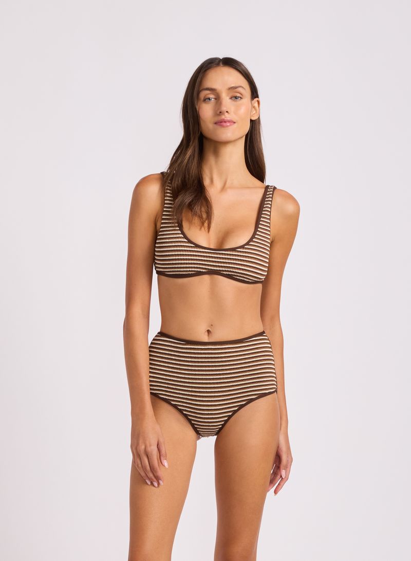 Horizons Scoop Neck Bikini Top - Mocha