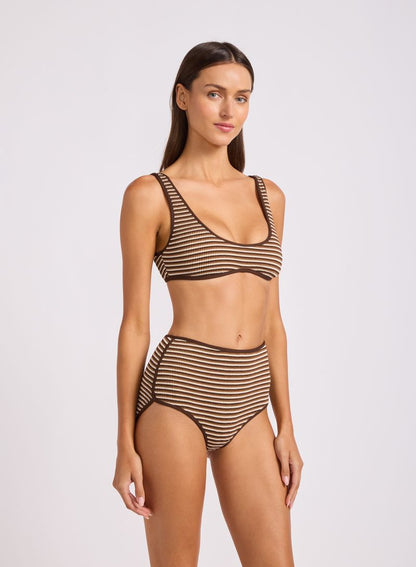 Horizons Scoop Neck Bikini Top - Mocha