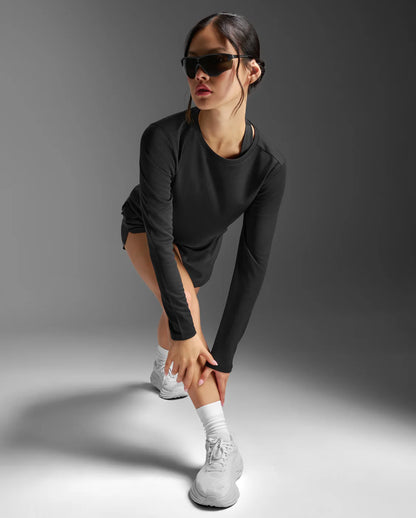 Combining a double-knit sweat-wicking body and a lightweight breathable mesh back, the Aero Mesh Long Sleeve keeps you fresh and cool so you can perform in comfort.