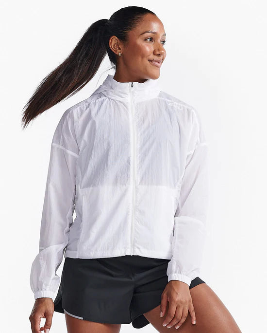 Made from a semi-translucent lightweight, paper-touch ripstop, the Aero Windbreaker is water-resistant, packable and ready-to-layer for a perfect blend of style and function.  Model Measurements: Height: 172 cm, Bust: 80 cm, Waist: 66 cm, Hips: 81 cm.  Model wears a small