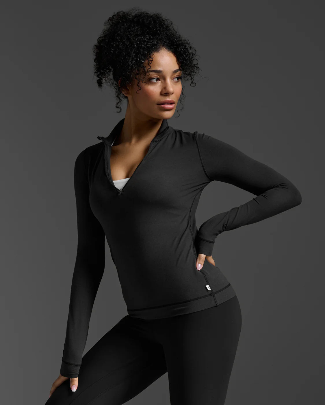 Elevate your layering game with our brushed soft jersey, Flex 1/2 Zip Long Sleeve providing comfort from the mat to wherever your next move is.