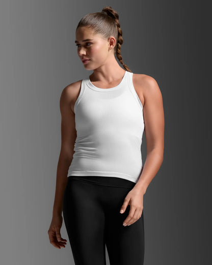 Fluid Ribbed Tank - White