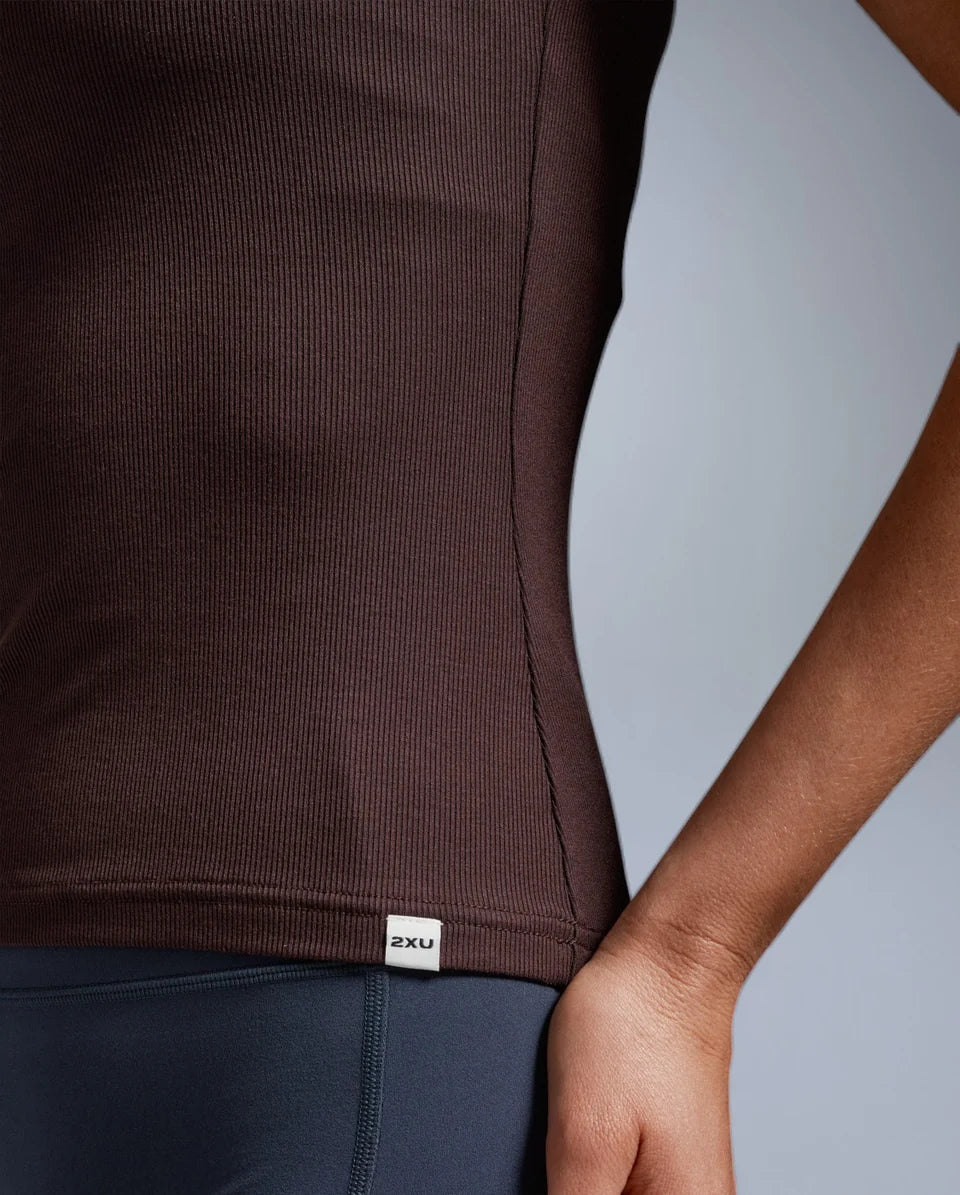 The Fluid Modal Ribbed Tank finds the sweet spot between comfort and control, with a smooth, stay-put fit, whether you’re working out or winding down at home.