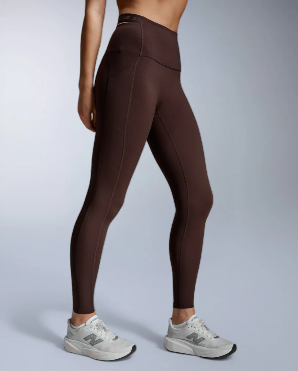 Form Stash Hi-Rise Compression Tights with Pockets - Bark